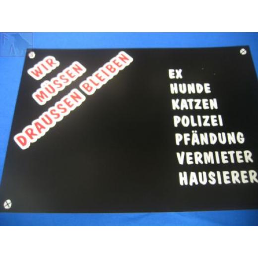 Wir müssen draussen bleiben (Türschild)